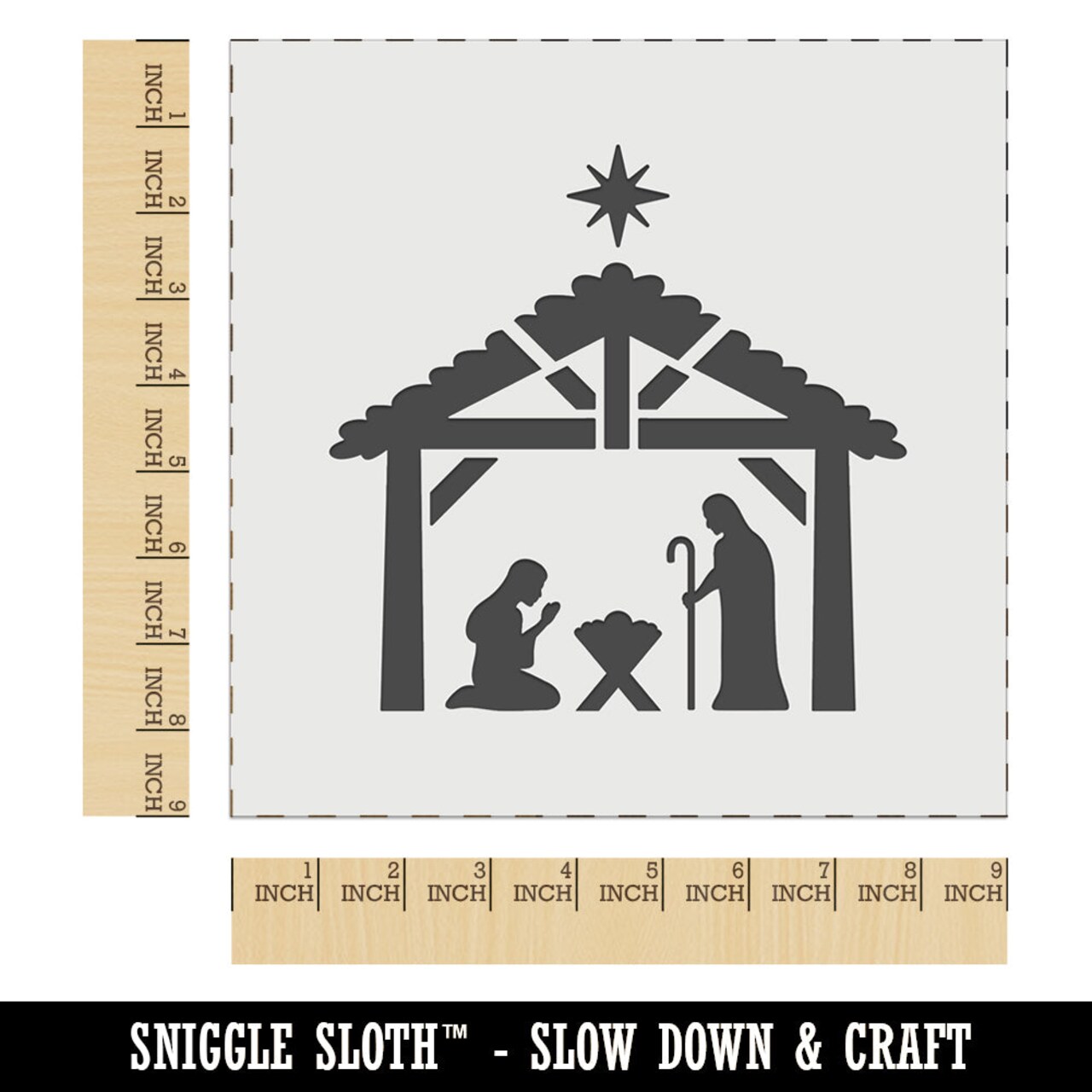 Nativity Manger Scene Christianity Christmas Jesus Wall Cookie DIY Craft Reusable Stencil